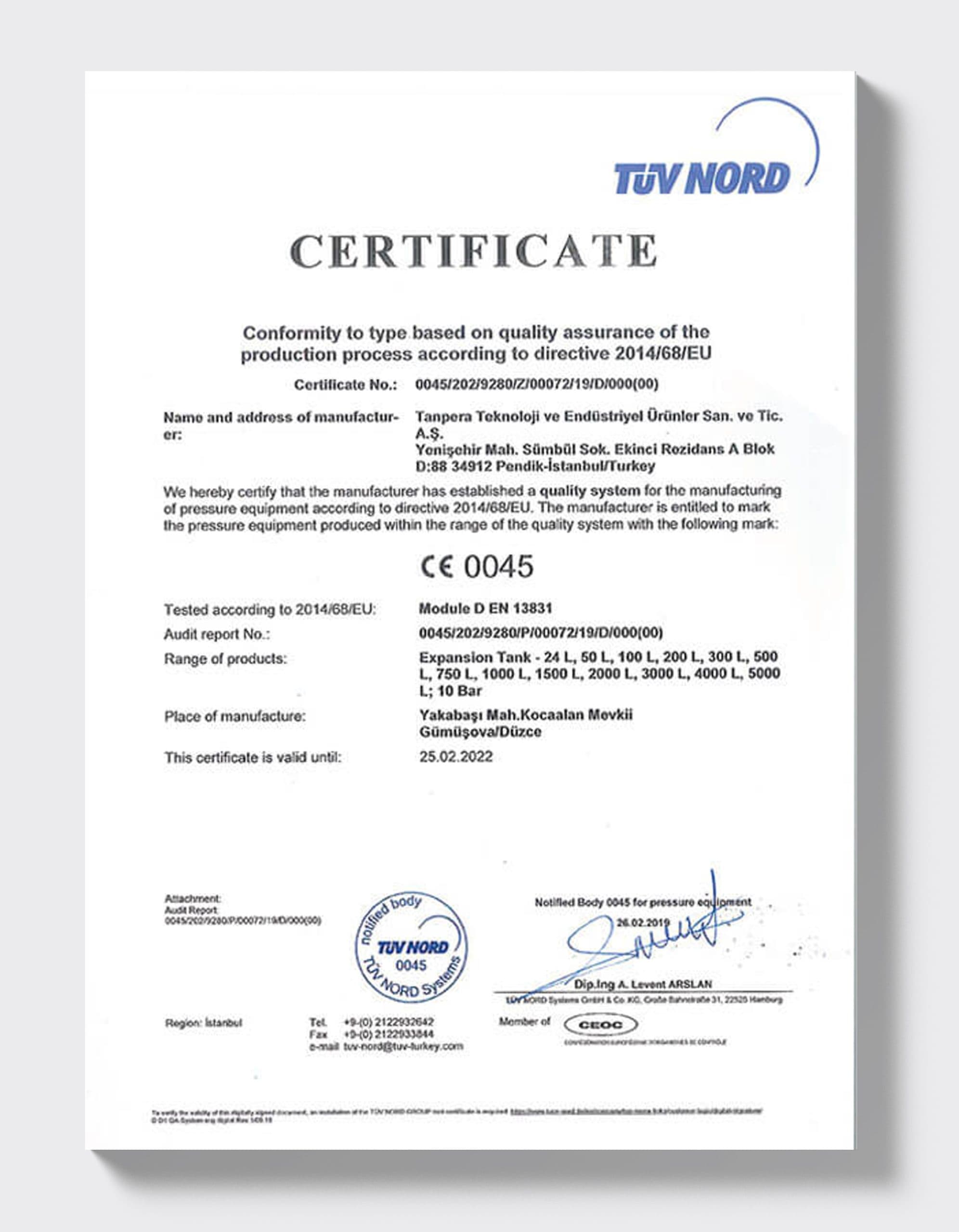TÜV NORD — Расширительные баки модуль D